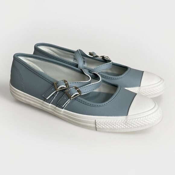 Converse Chuck Taylor All Star Dainty Mary Jane Women 8.5 Teal Blue White Shoe - Picture 2 of 9